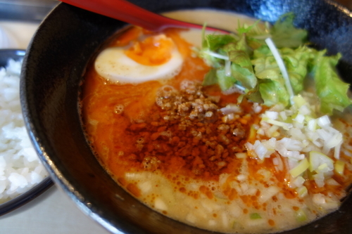 「担々麵（白）800円ライス付」@鶏そば まるだいの写真