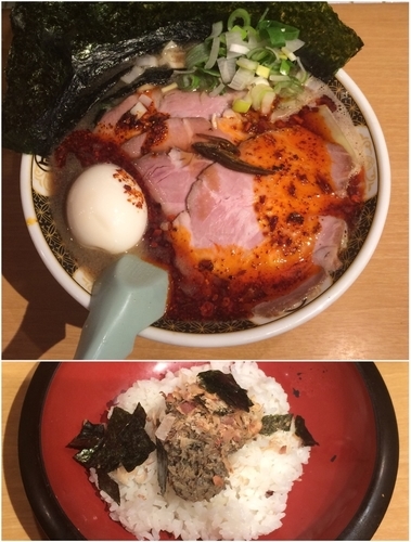 「すごい煮干しラーメン(合わせ)+漁師飯」@すごい煮干ラーメン凪 新宿ゴールデン街店 別館の写真