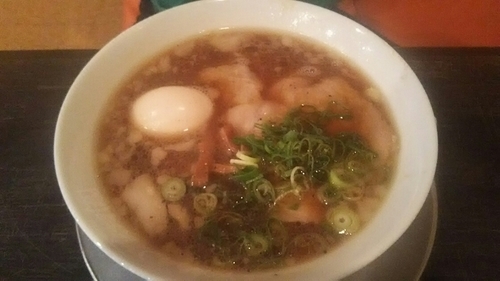 「尾道ラーメン&味玉」@らあめん花月 嵐 千ヶ瀬店の写真