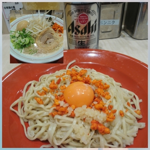 「替え玉＋生玉子50円＋ラーメン580円＋味玉(ﾗｰﾊﾟｽ)」@替玉千里眼 志木店の写真