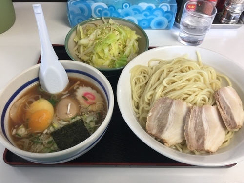 「味玉チャーシューもりそば＋野菜＋大盛」@大勝軒満帆 籠原店の写真
