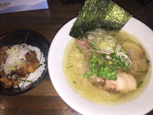 「塩ラーメン・ランチセット（750+250円）」@塩ラーメン あす流の写真