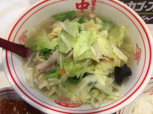 「塩タンメン+定食（750+180円）」@蒙古タンメン 中本 亀戸店の写真