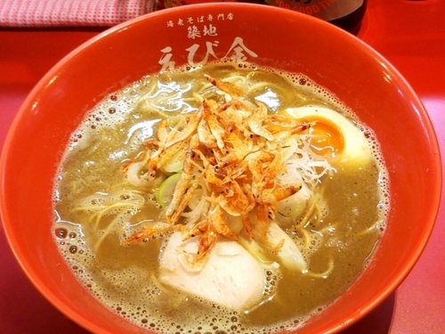 「濃厚白湯海老そば￥８８０＋桜えび￥１２０」@海老そば専門店 築地 えび金の写真