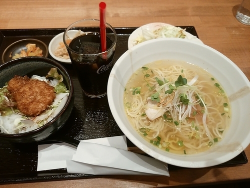 「蒼ランチＤ(鶏そば＋ミニソースカツ丼＋アイスコーヒー)850」@焼肉 蒼の写真