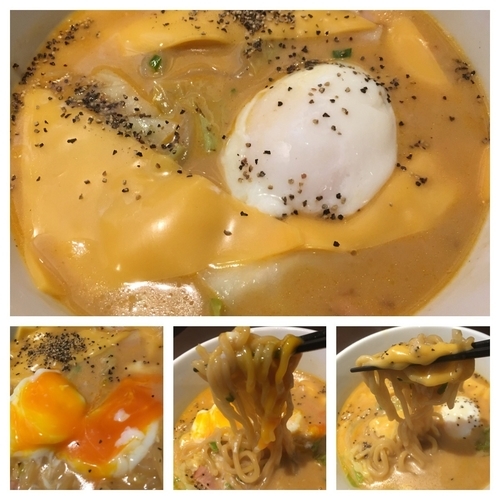 「冬の限定  ホワイトチーズカレーらーめん 880円」@越後秘蔵麺 無尽蔵 花園家の写真