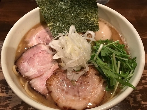 「濃い出汁そば大盛＋特製トッピング」@日本橋 製麺庵 なな蓮の写真