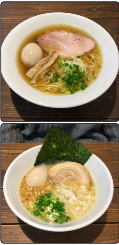 「味玉中華そば 味玉鶏白湯そば」@中華ソバ 煉虎の写真