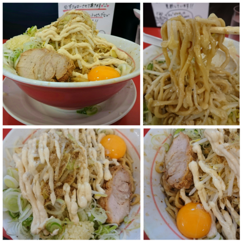 「まぜそば＋ガリマヨ，ニンニク」@鷹の目 獨協大学前本店の写真