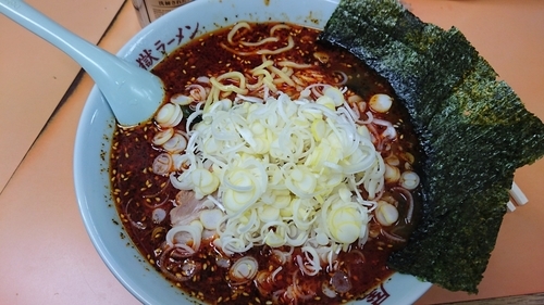 「地獄ラーメン極上3 大盛無料 ネギ薬味」@地獄ラーメン 田中屋の写真