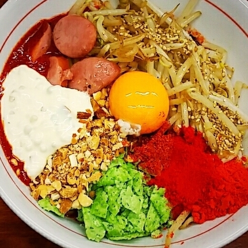 「【1月限定】まぜそば【アンソニー】８００円＋辛さ２倍５０円」@激辛ラーメン専門店 レッチリ 土浦本店の写真