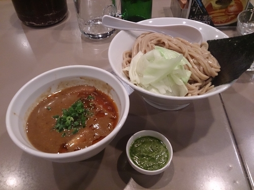 「ebi味噌つけ麺+バジル」@つけ麺 五ノ神製作所の写真