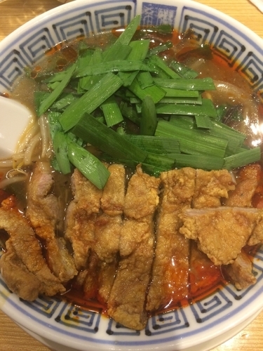 「排骨ニラそば3辛」@希須林 赤坂店の写真