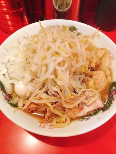 「少なめ豚そば 野菜、あぶら、ネギ増し」@ひたちなか大盛軒の写真