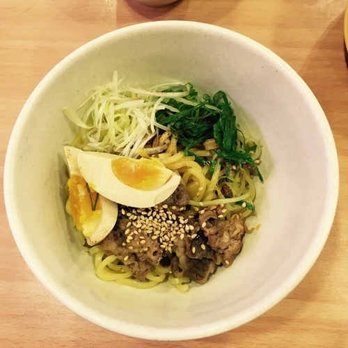 「数量限定 ピリ辛っ肉油そば 288円」@かっぱ寿司 北新横浜店の写真