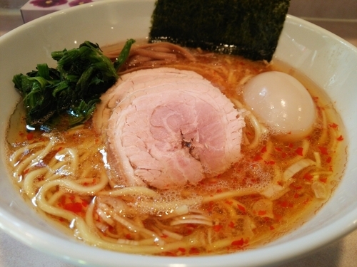 「ちょい辛らーめん＋味玉」@らーめん将貴の写真