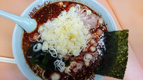 「地獄ラーメン極上3 大盛無料 ネギ薬味」@地獄ラーメン 田中屋の写真