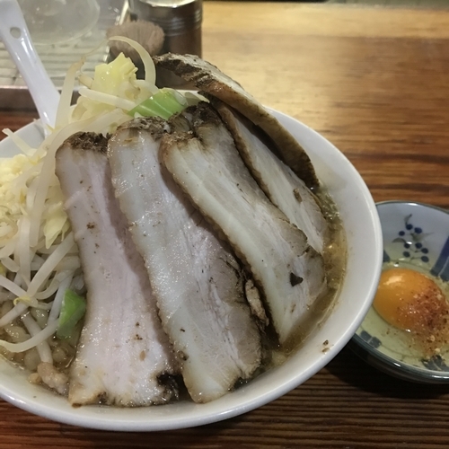 「ラーメン　焼き豚　たまご　750＋360＋60円」@極太濁流ラーメン ら・けいこ 本店の写真