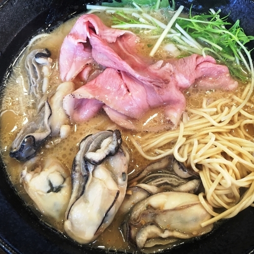 「【限定】カキみそらーめん（バリカタ）＋替玉」@濃厚道場 幸手本部の写真