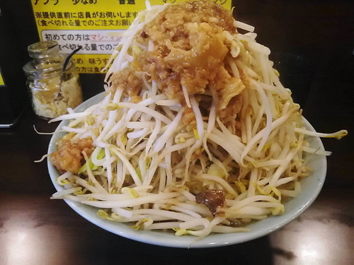 「ラーメン中ヤサイ増しアブラ普通750円」@立川マシマシ SSRの写真
