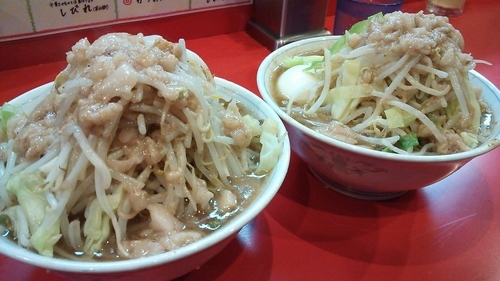 「ミニらーめん(ヤサイ、アブラ)＋とろ～り半熟卵」@麺屋 桐龍の写真