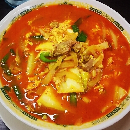 「チゲ味噌ラーメン　５９０円」@日高屋 池袋東口店の写真