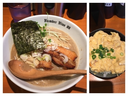 「濃厚らーめん(煮干)800+マヨたまごはん250円」@麺Dining Number Nine 09の写真