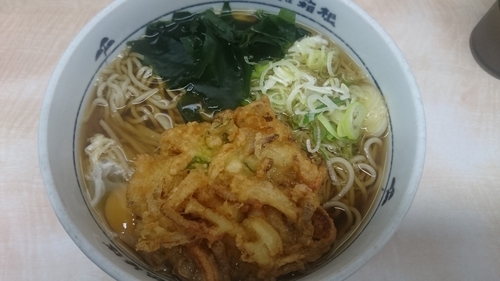 「朝そば（半かき揚げ＋たまご）３１０円」@名代 箱根そば 秋葉原店の写真