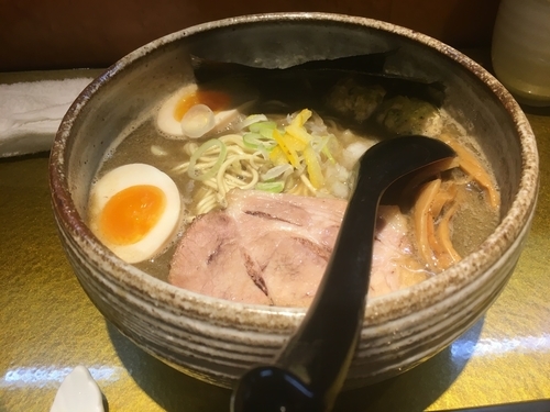 「特製煮干そば（しょう油）＋替玉＋beer」@麺屋 音の写真