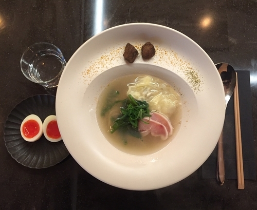 「潮らーめん1000円+味玉150円」@MENSHOの写真