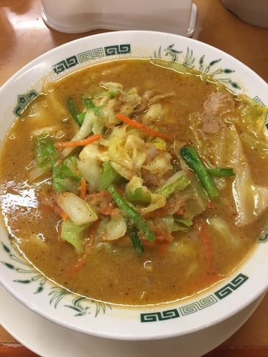 「海老味噌ラーメン  590円」@中華食堂 日高屋 千駄ヶ谷店の写真