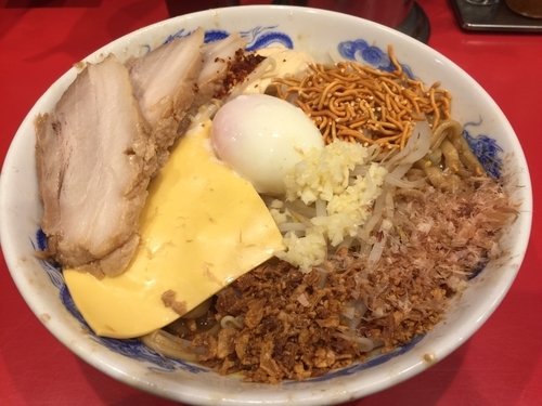 「まぜそば（倍盛）、にんにくW全増し」@ジャンクガレッジ 大宮駅前店の写真