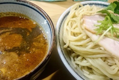 「辛つけめん（大盛り無料）」@煮干麺 月と鼈の写真