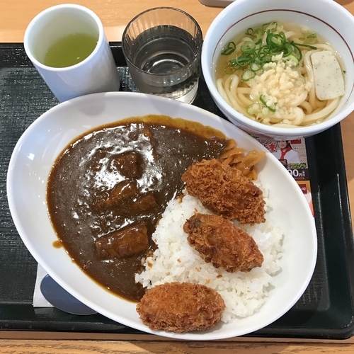 「プレミアムカキフライカレー」@なか卯 池袋駅東口店の写真