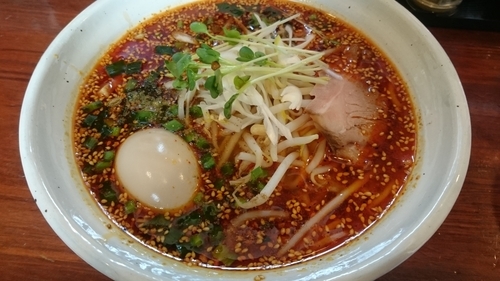 「RED、味たま、半ライス」@らーめん HAGGYの写真