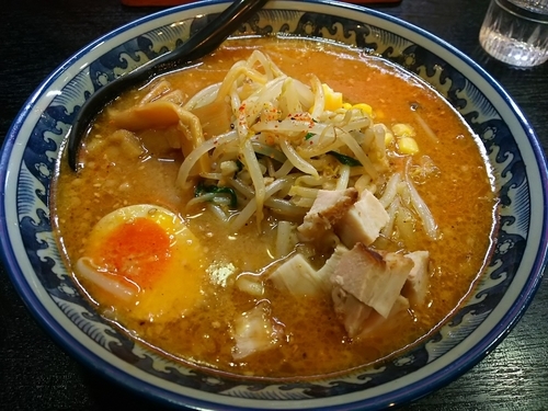 「味噌らーめん　（麺大盛り）」@らーめん食堂 れんげ 茅野店の写真