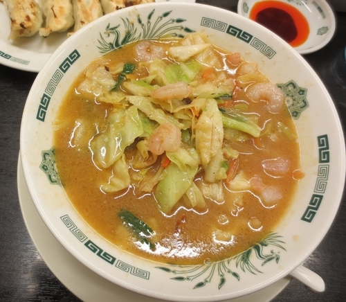 「海老味噌+餃子セット 770円」@日高屋 駒込東口店の写真