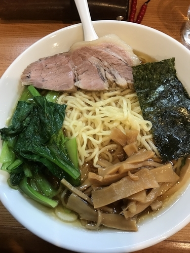 「らぁめん➕麺固め」@満来 新橋店の写真