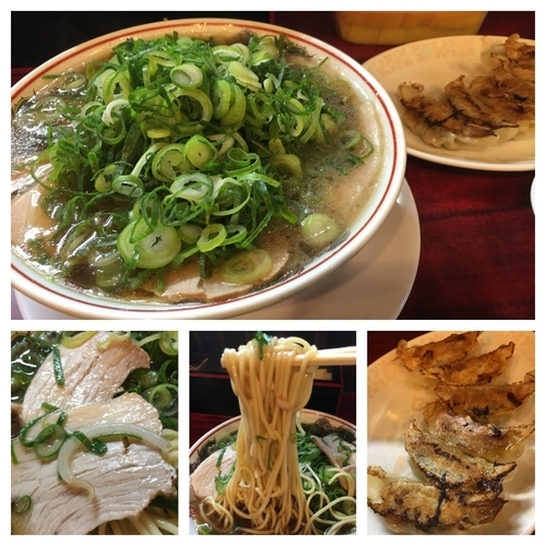 「ラーメン ネギ多め 700円＋餃子 250円」@本家第一旭 たかばし本店の写真