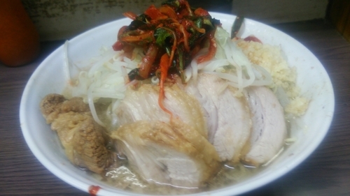 「大豚 ニラキムチ ニンニク多め」@ラーメン二郎 横浜関内店の写真