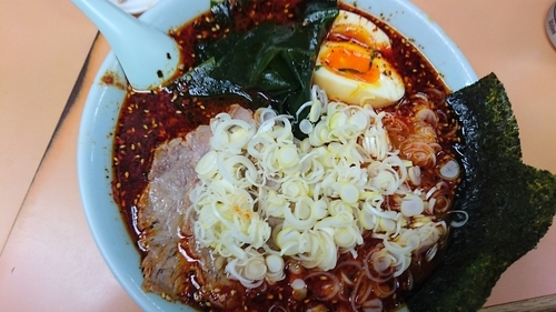 「地獄ラーメン極上3 大盛無料 ネギ薬味」@地獄ラーメン 田中屋の写真