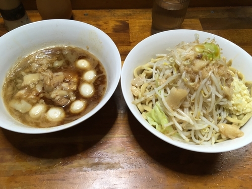 「エビつけ麺小 うずら コール全部」@蓮爾 新町一丁目店の写真