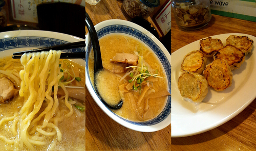 「『味噌豚骨ラーメン+餃子(￥700+280)』」@龍ラーメンの写真