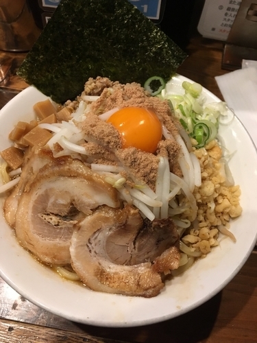 「まぜそば 大盛り」@中華そば 鶴舞一刻屋の写真