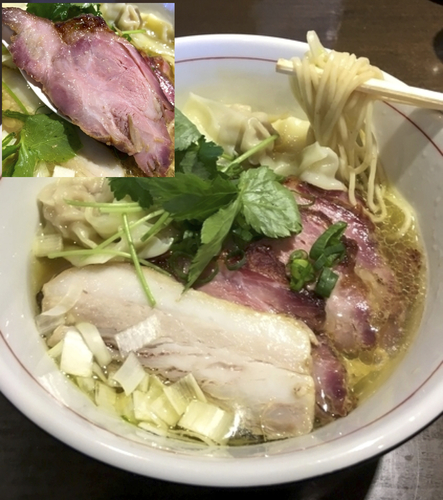 「地鶏中華そば (塩/ 細麺) + α」@麺や 虎徹の写真