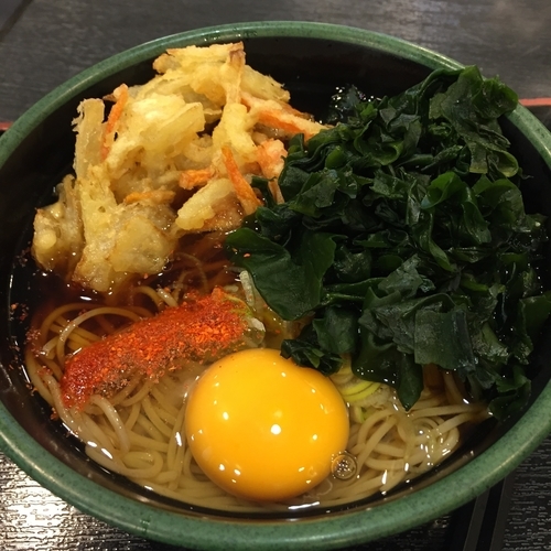 「朝そば（玉子）（￥330）＋わかめ（クーポン）」@ゆで太郎 大崎広小路店の写真