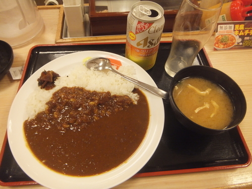 「オリジナルカレー330円＆缶ビール200円」@松屋 上野店の写真