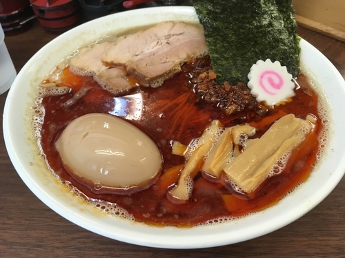 「辛いとろりそば」@つけめん 三三㐂の写真