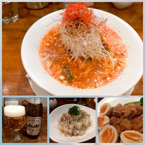 「酸辣麺850円+ビール他」@創作麺工房 鳴龍の写真