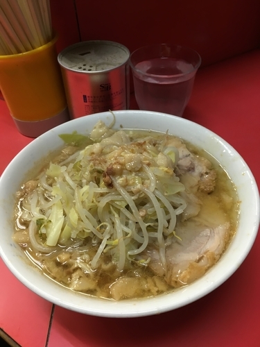 「麺少なめニンニク少しアブラ」@ラーメン二郎 三田本店の写真